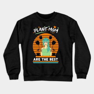 Plant mom planting love in the garden anime green hair Crewneck Sweatshirt